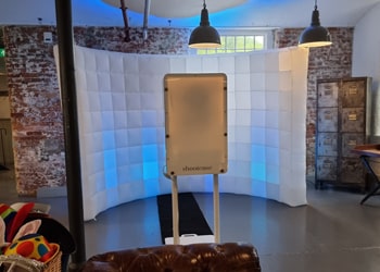 LED Inflatable Photo Booth set up and ready to entertain guests in Nottingham