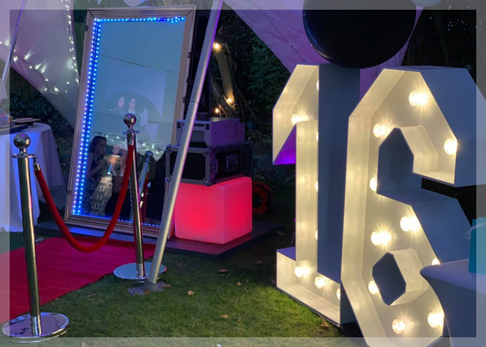 Our Magic Mirror Photo Booth Set Up For A 16th Birthday Party in Nottinghamshire