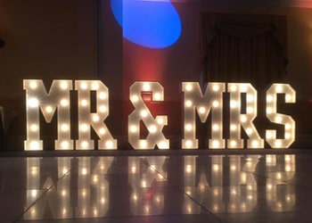 LED Mr & Mrs light up love letters hired in Nottingham
