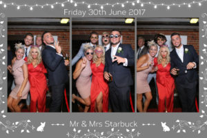 Magic Mirror Booth at Derbyshire wedding with grey photo booth template
